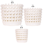 Sierpot keramiek mesh wit set van 3 (6, 9, 12 cm)