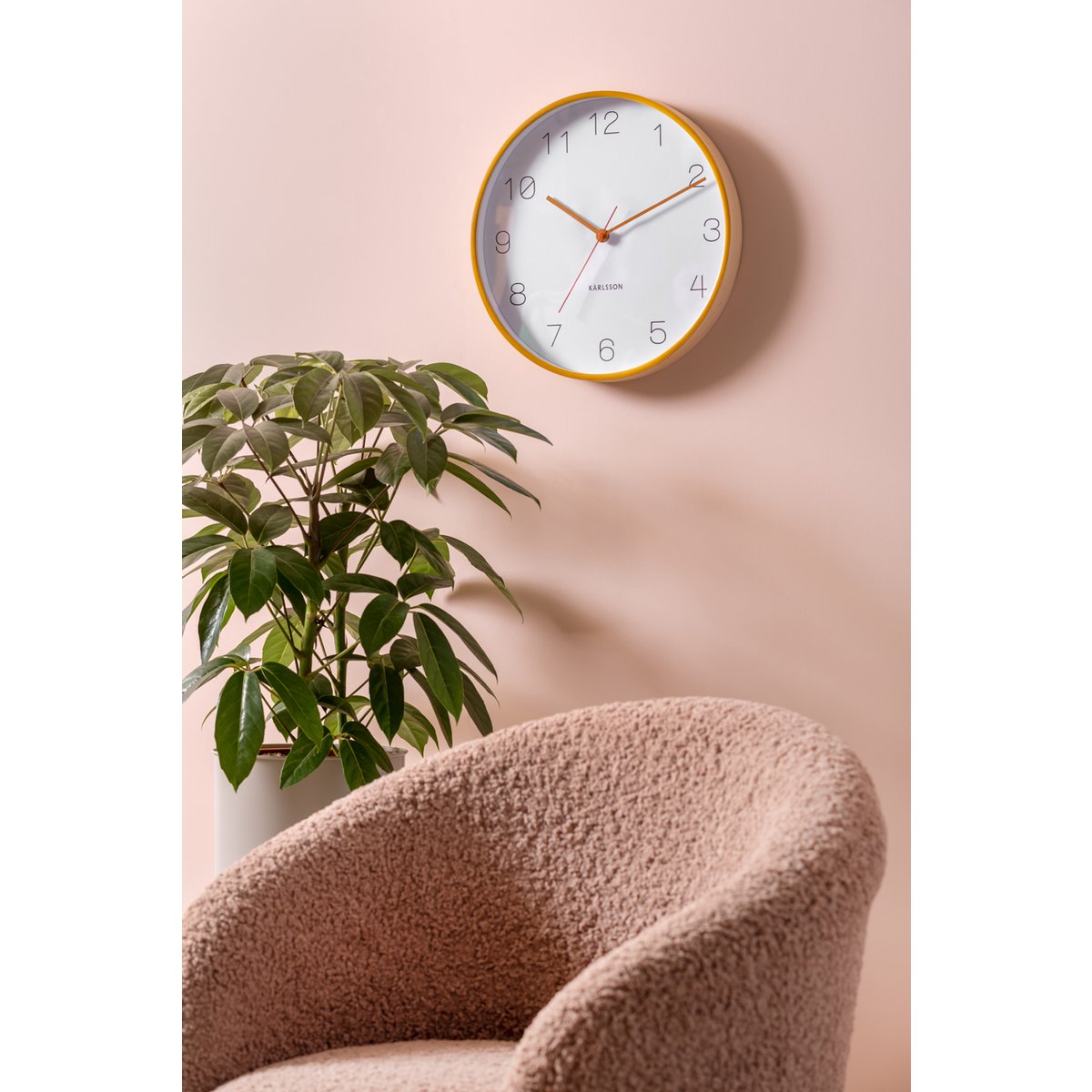 Wandklok berkenhout 30 cm