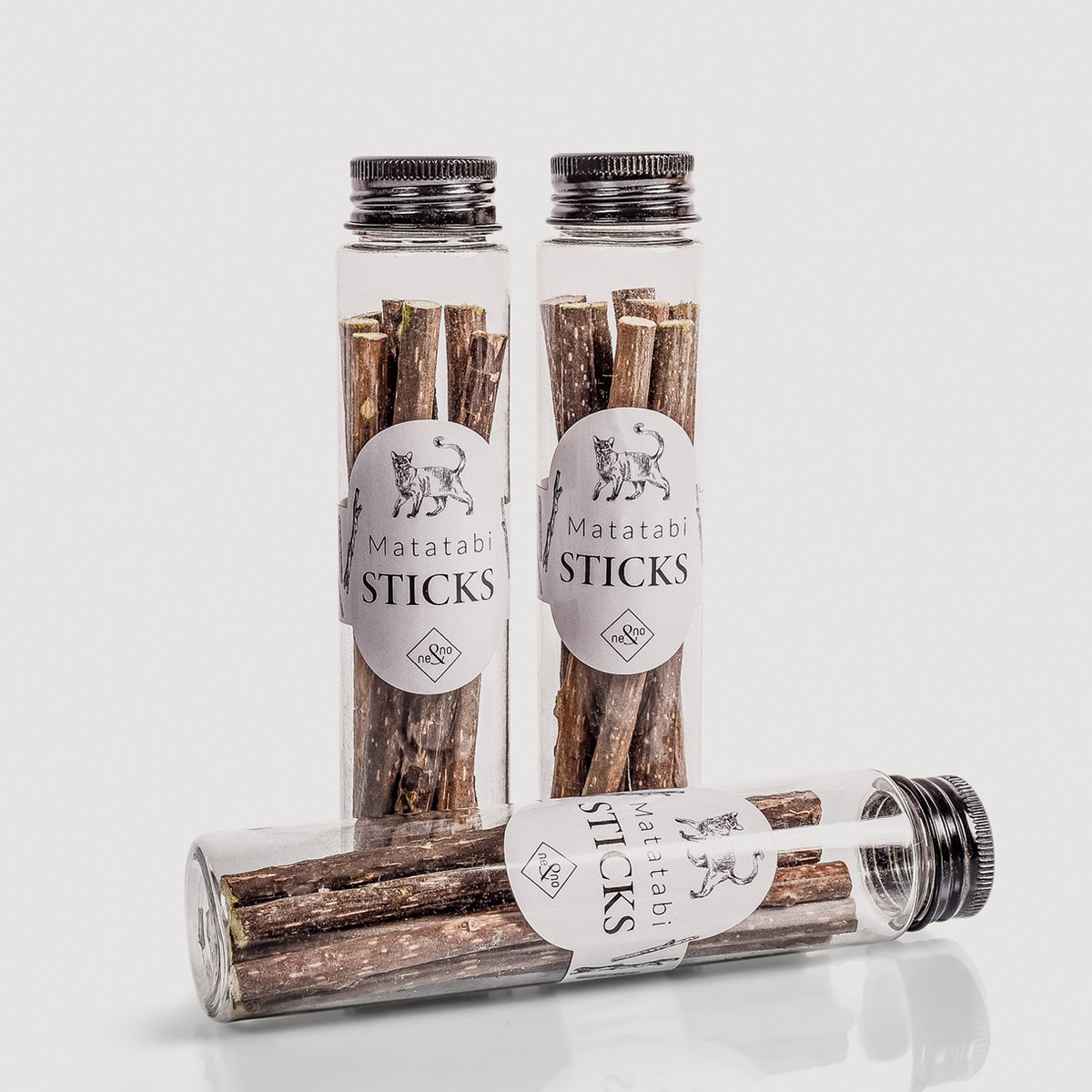 NE & NO® Gift Set Cats Well -being Herbs: Catnint + Valerian Spray + Matatabi Sticks