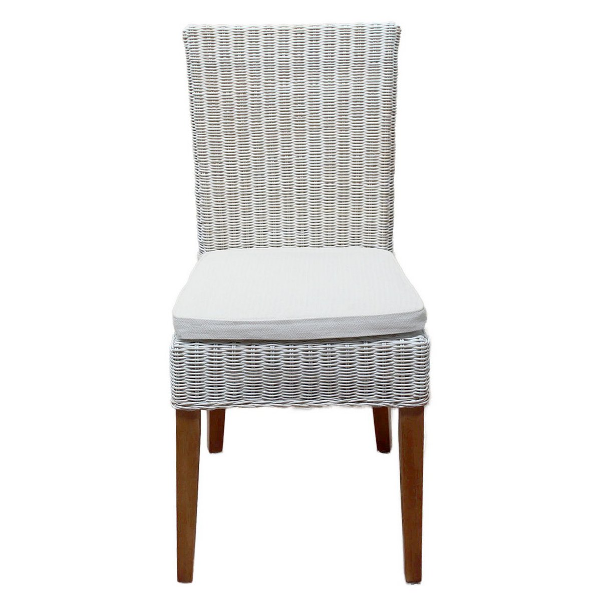 Eetkamer Stoelen Rattan Set Van 4 Stuks Wit Cardine Modern