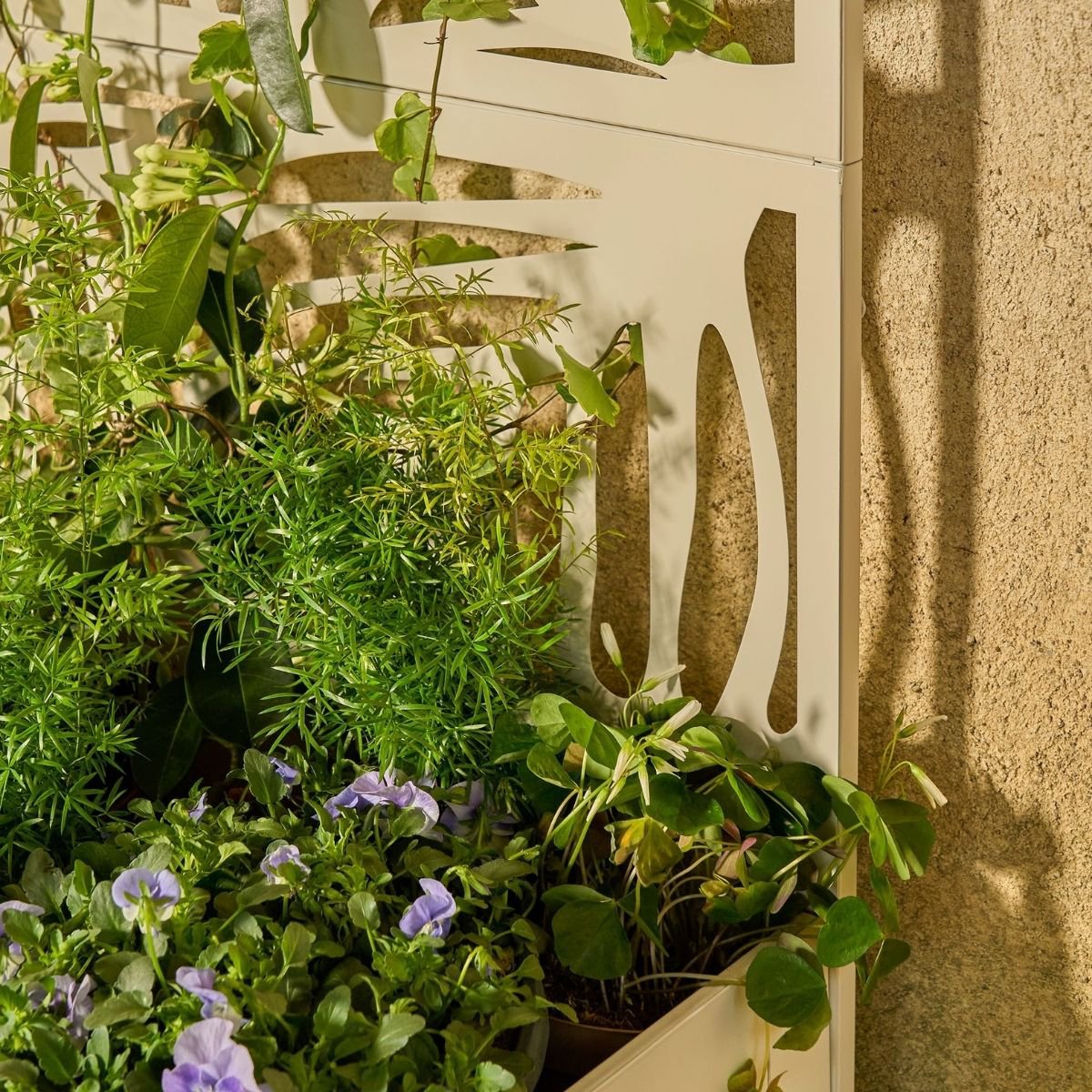 Plantenstandaard 90x33x180 cm gebroken wit ijzer