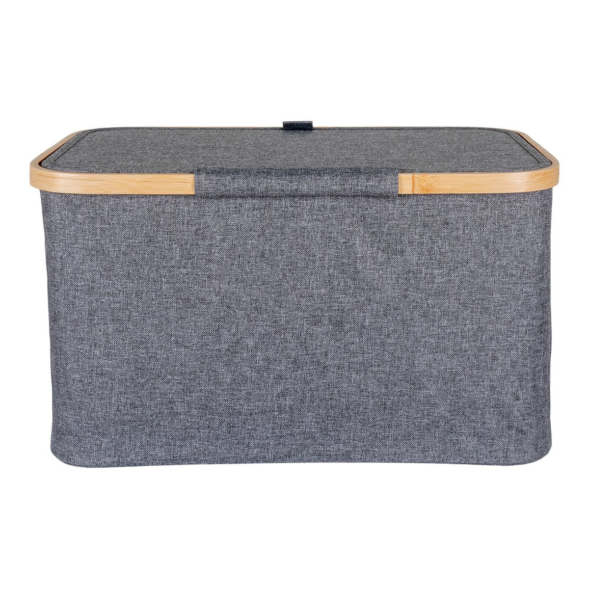 Opbergmand 30x45x25 cm donkergrijs bamboe polyester