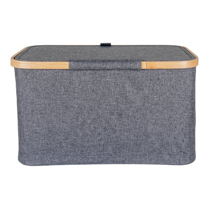 Opbergmand 30x45x25 cm donkergrijs bamboe polyester