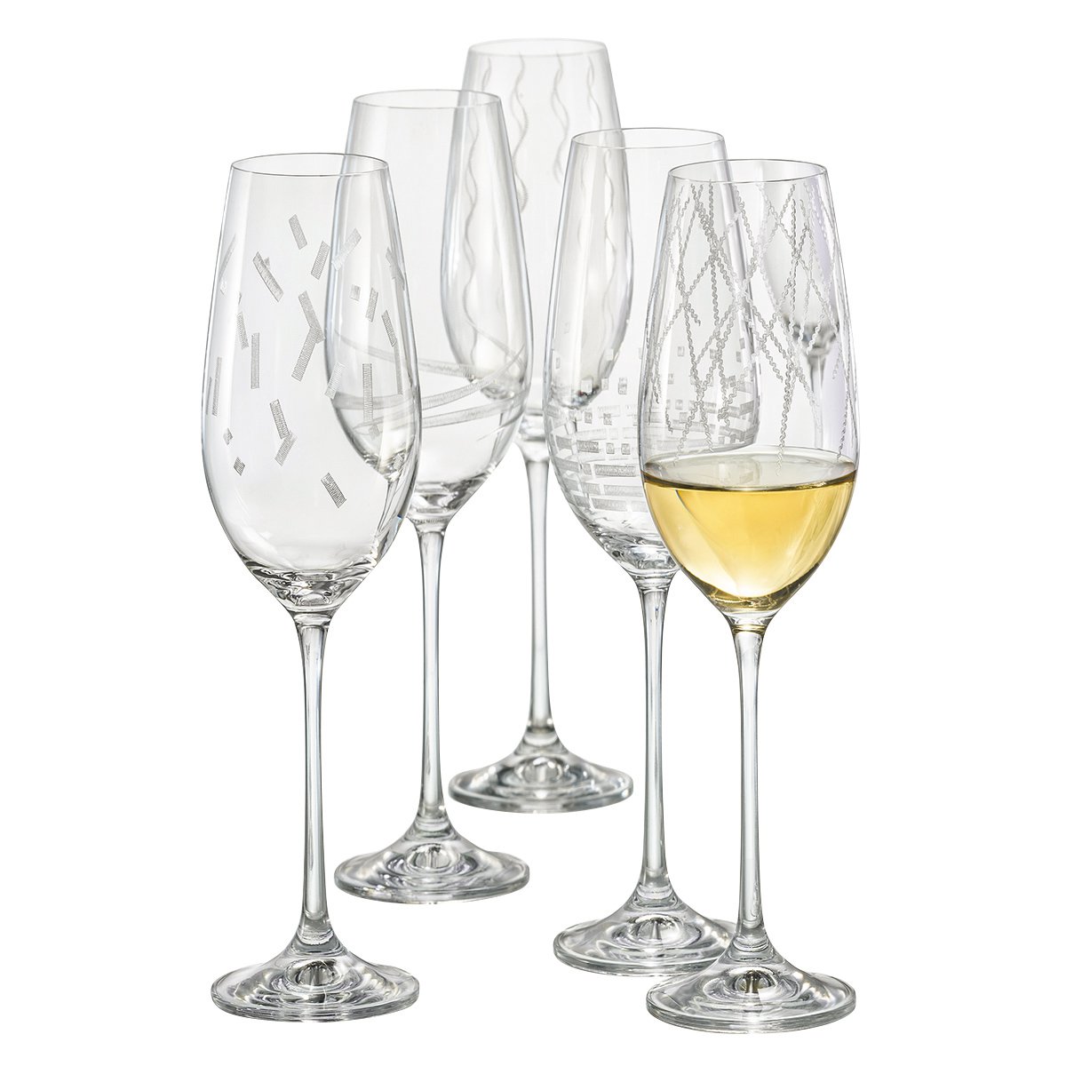 Champagneglazen 6 stuks glas transparant 30 cm