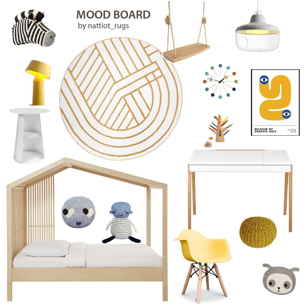 Geometric round rug LUISA M