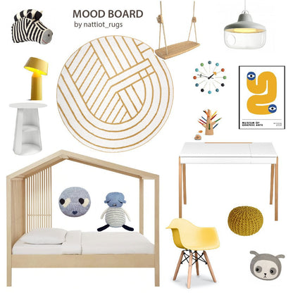 Geometric round rug LUISA M