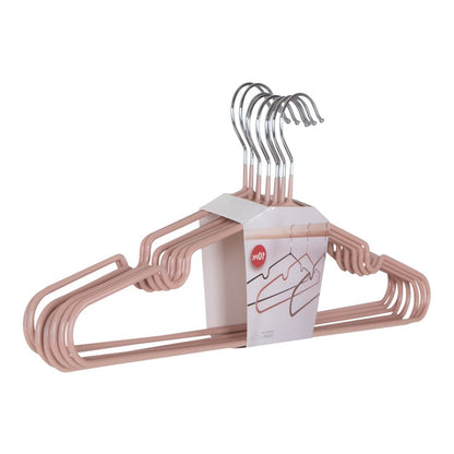 Hangers metaal roze set van 10 stuks 41x4x18 cm