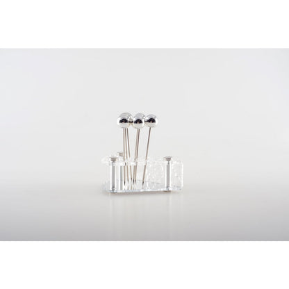 Aperitief spikes 6 stuks zilver metaal