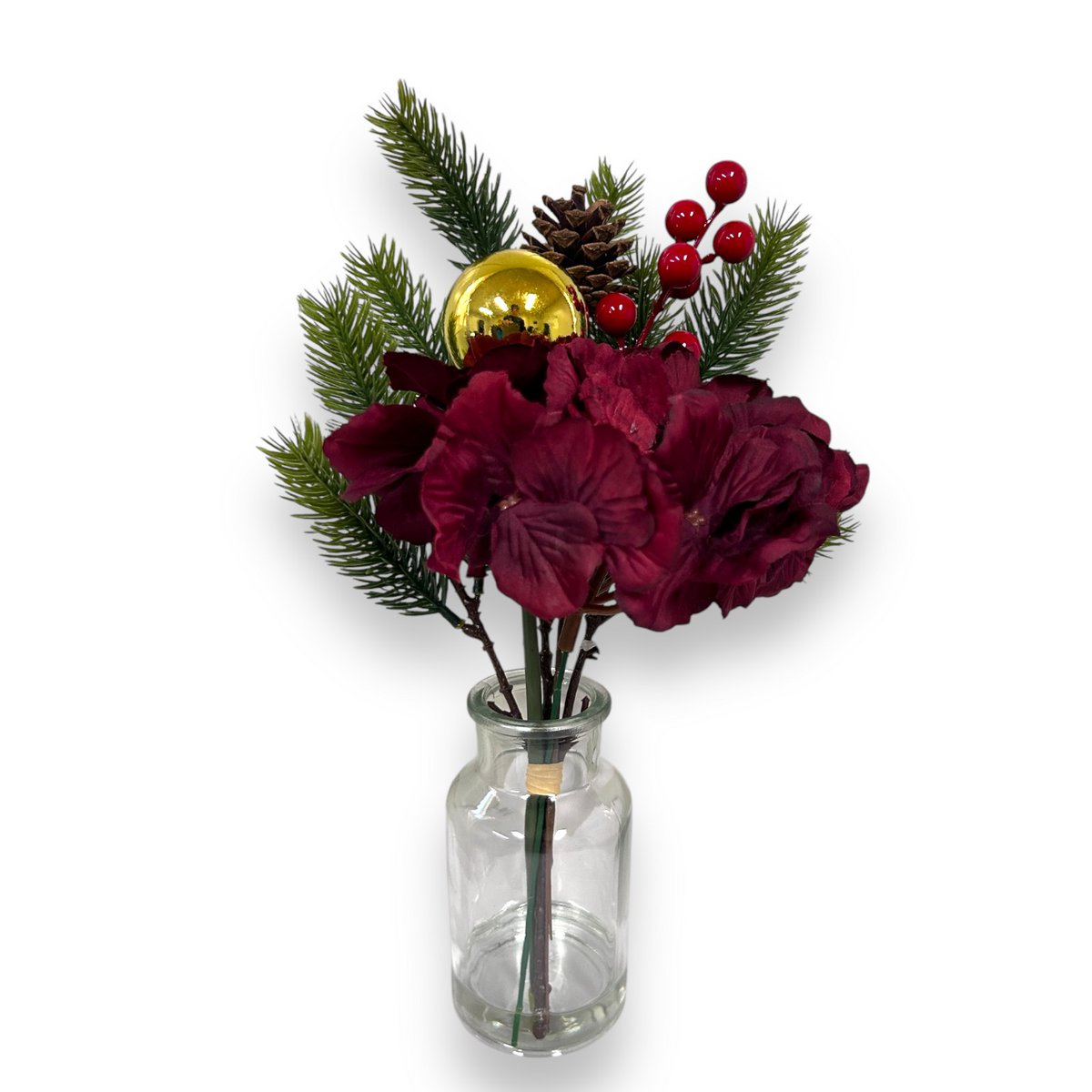 Christmas bouquet composition | Silk artificial flower | Length 36cm