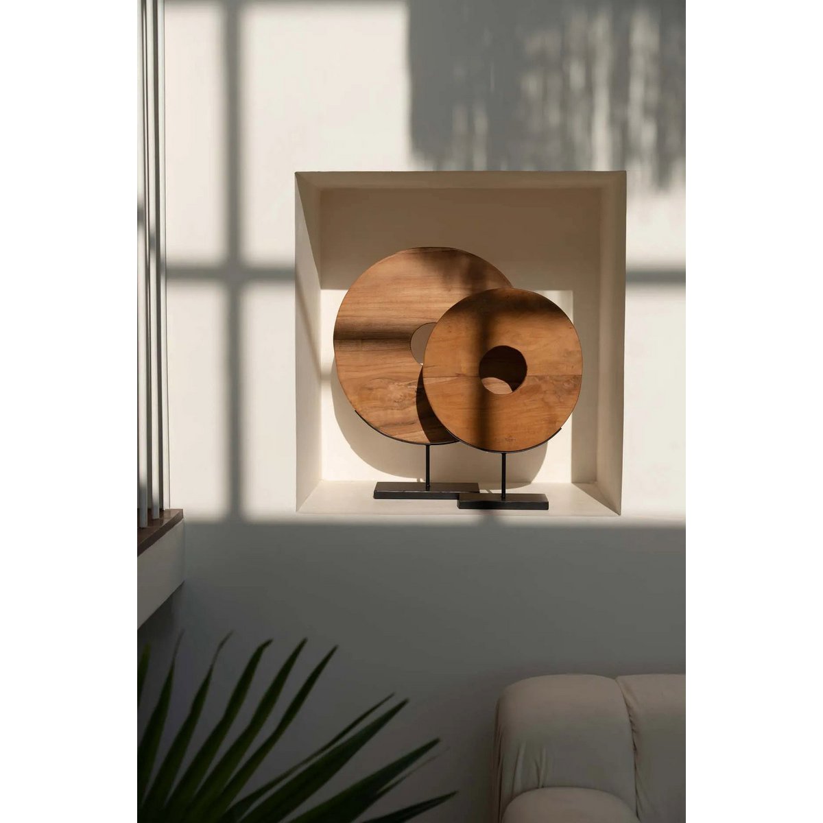Teakhouten decoratie schijf 48x15x60 cm