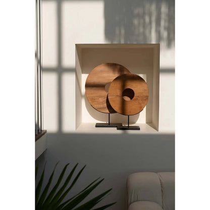Teakhouten decoratie schijf 48x15x60 cm