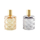 Kandelaars glas geel paars set van 2