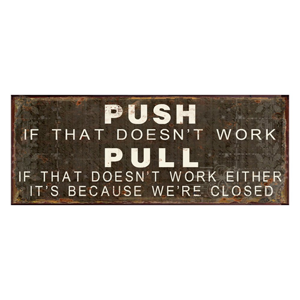 Signboard 50x20 cm Brown White Iron Wall Plate