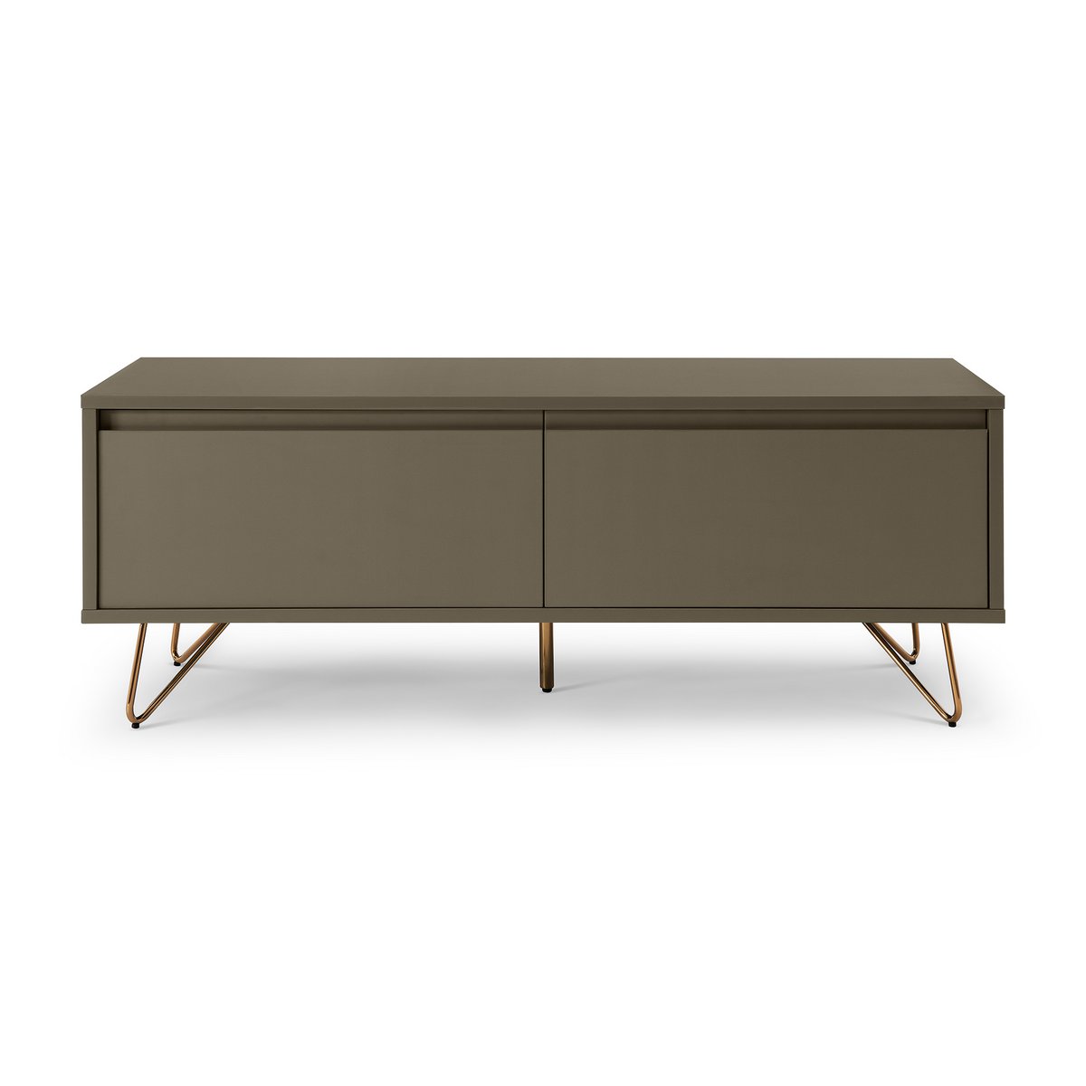 Lowboard with drawer and drop-down door, matt