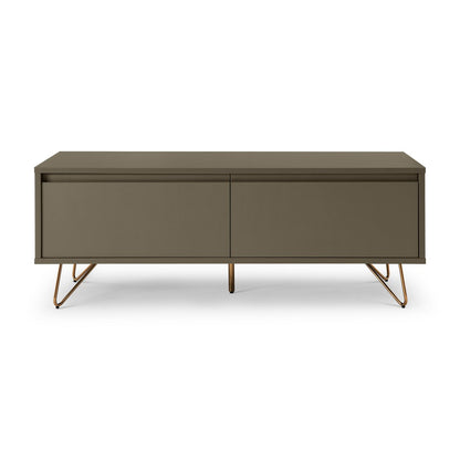Lowboard with drawer and drop-down door, matt