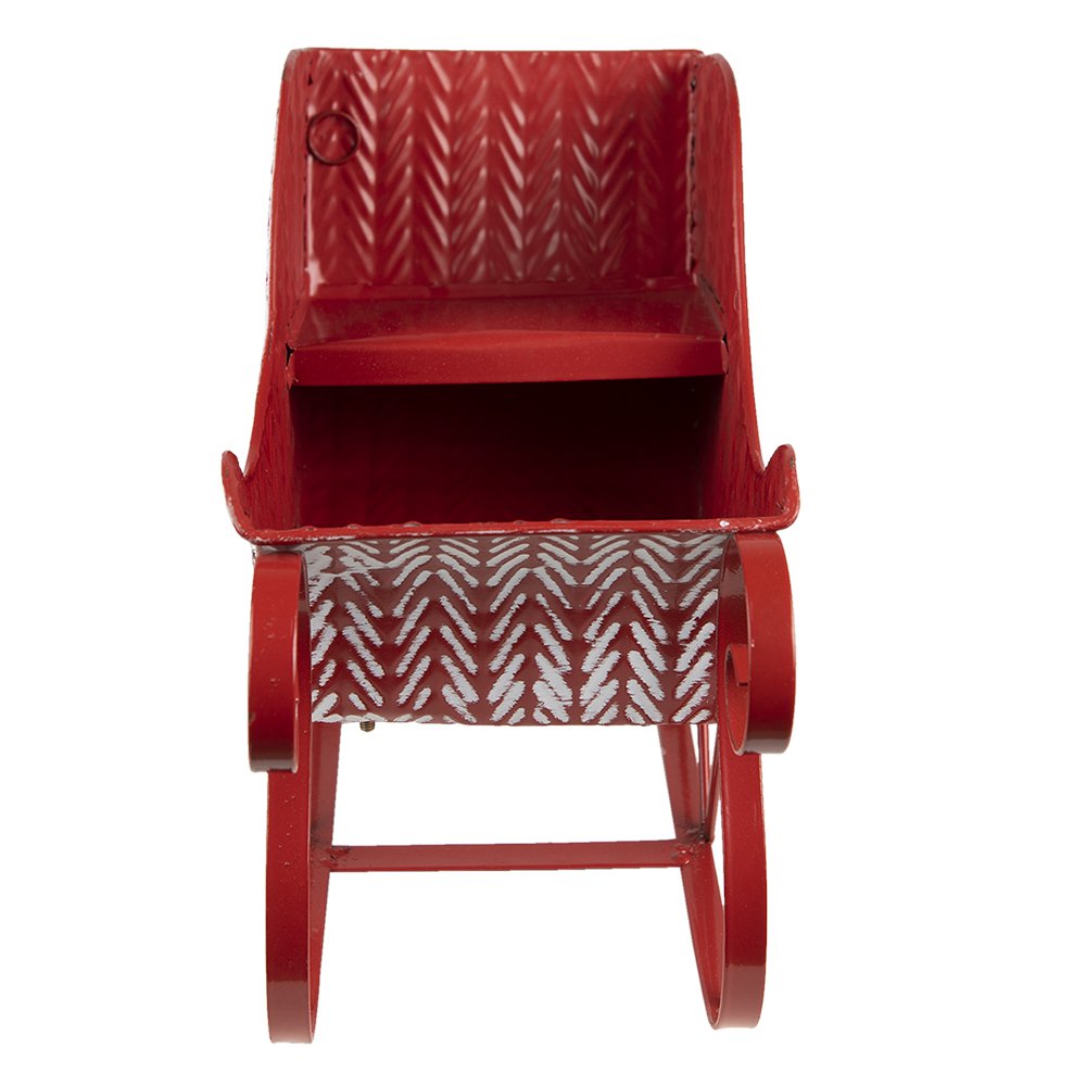Kerstdecoratie Slee 32x15x24 cm Rood Wit Metaal