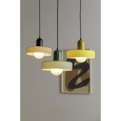 Hanglamp glas 25 cm mat zwart