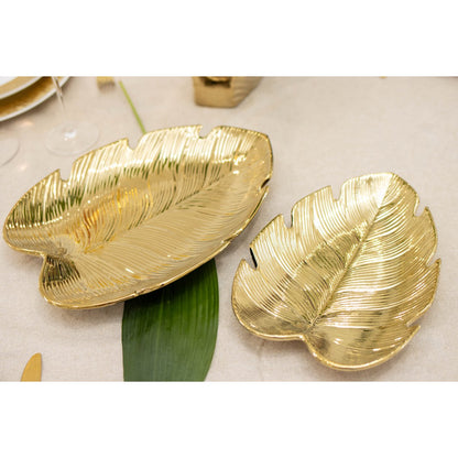 Serveerplateau keramiek goud 25,5x18,5x3,5 cm