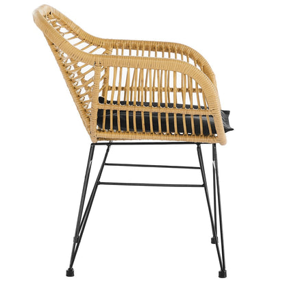 Set of 2 armchairs in rattan look, natural