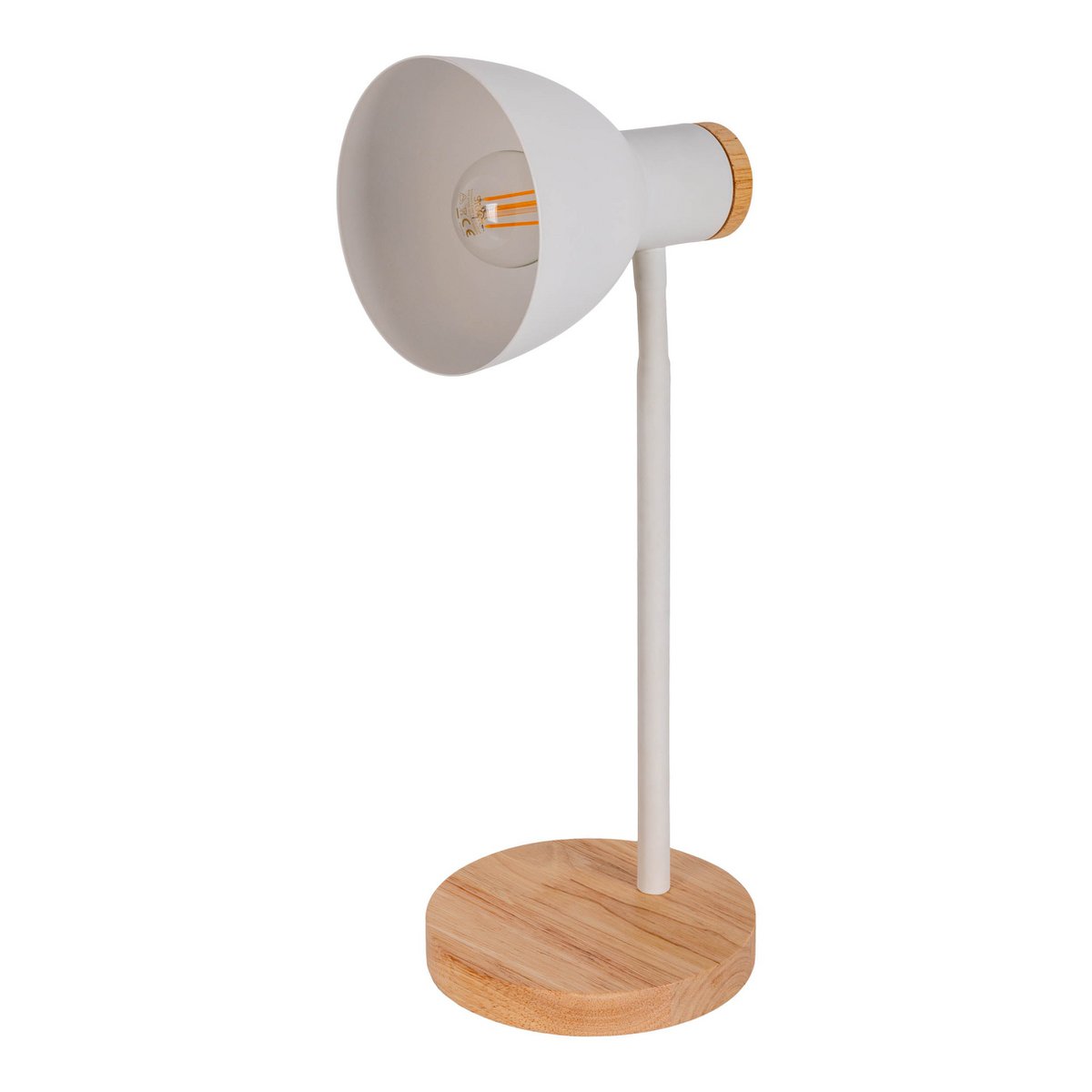 Bureaulamp Marie metaal hout wit 36,5 cm