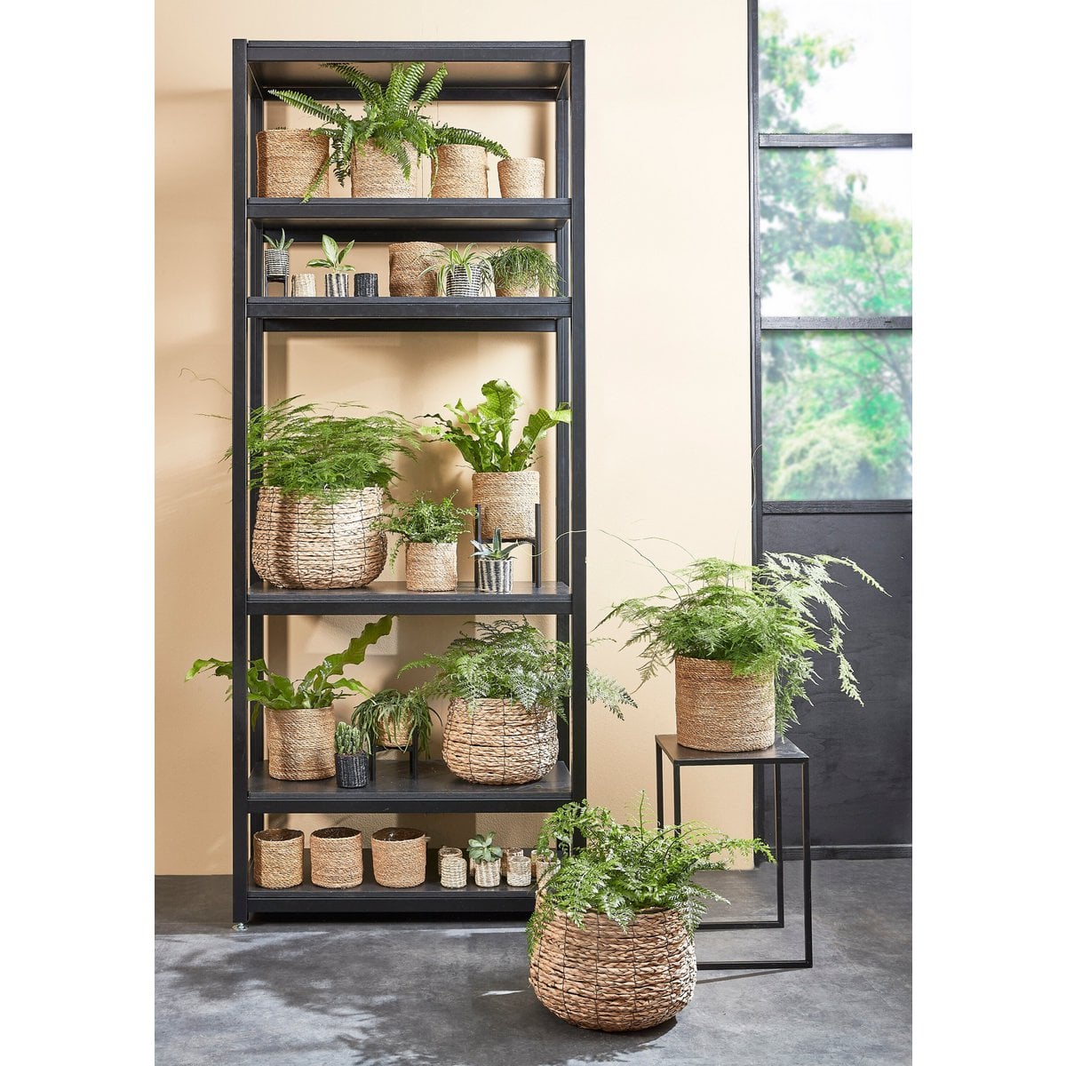 Plantenmand set 2 stuks jute bruin