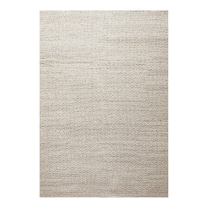 Vloerkleed handgeweven wol katoen grijs wit 160x230 cm