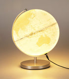 Wereldbol met licht 31 cm wit goud
