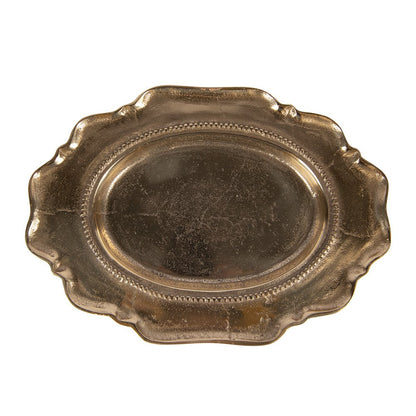 Decoratie schaal 31x22x3 cm Goudkleurig Aluminium