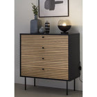 Ladekast 80x40x85 cm zwart eikenfineer