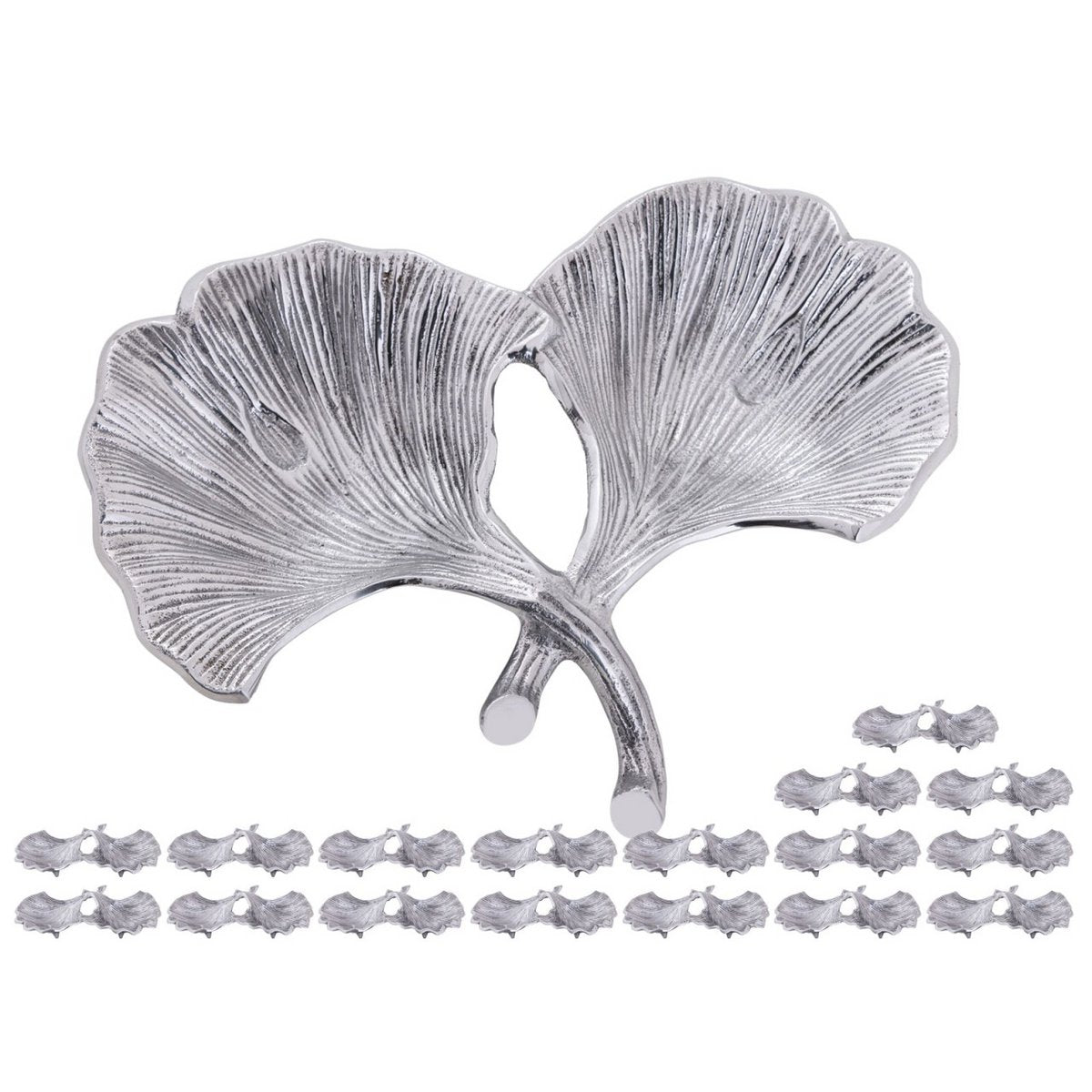 Decoratieve Schelpschaal 18 Delen Ginkgo Blad Goud Zilver
