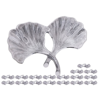 Decoratieve Schelpschaal 18 Delen Ginkgo Blad Goud Zilver