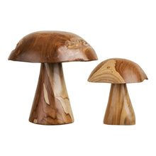 Kodi Decoration mushrooms, teak, natural, set of 2
