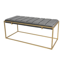 Hocker 110x50x46 cm grijs goud metaal