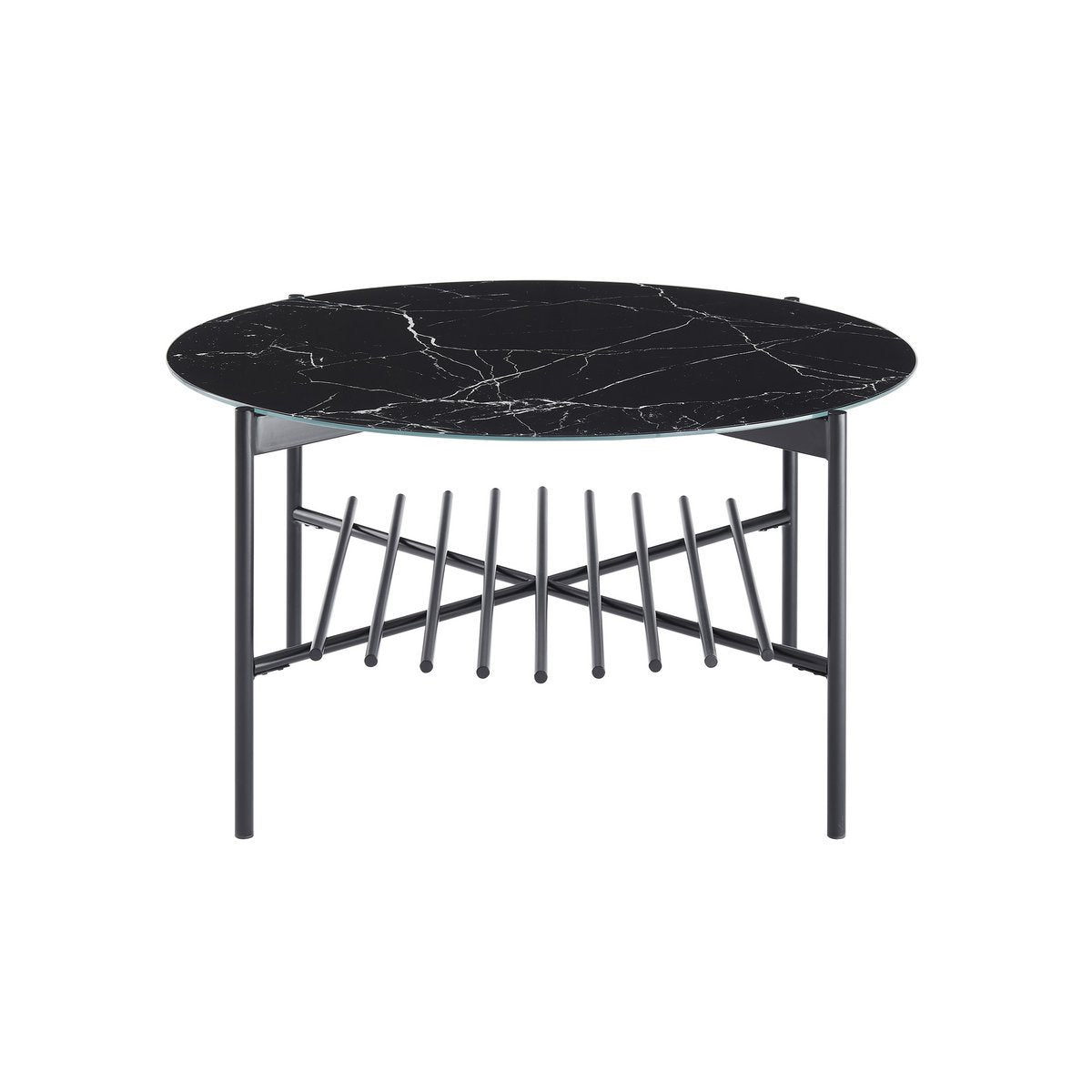 Salontafel rond Ø 84 cm zwart metaal