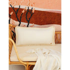 Bolster 60x30 cm wit fluweel met franje