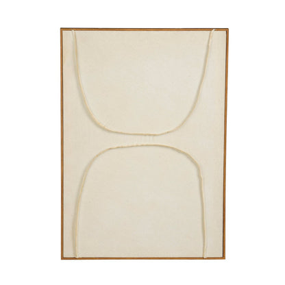 Wanddecoratie 70x50x3.5 cm polyester beige