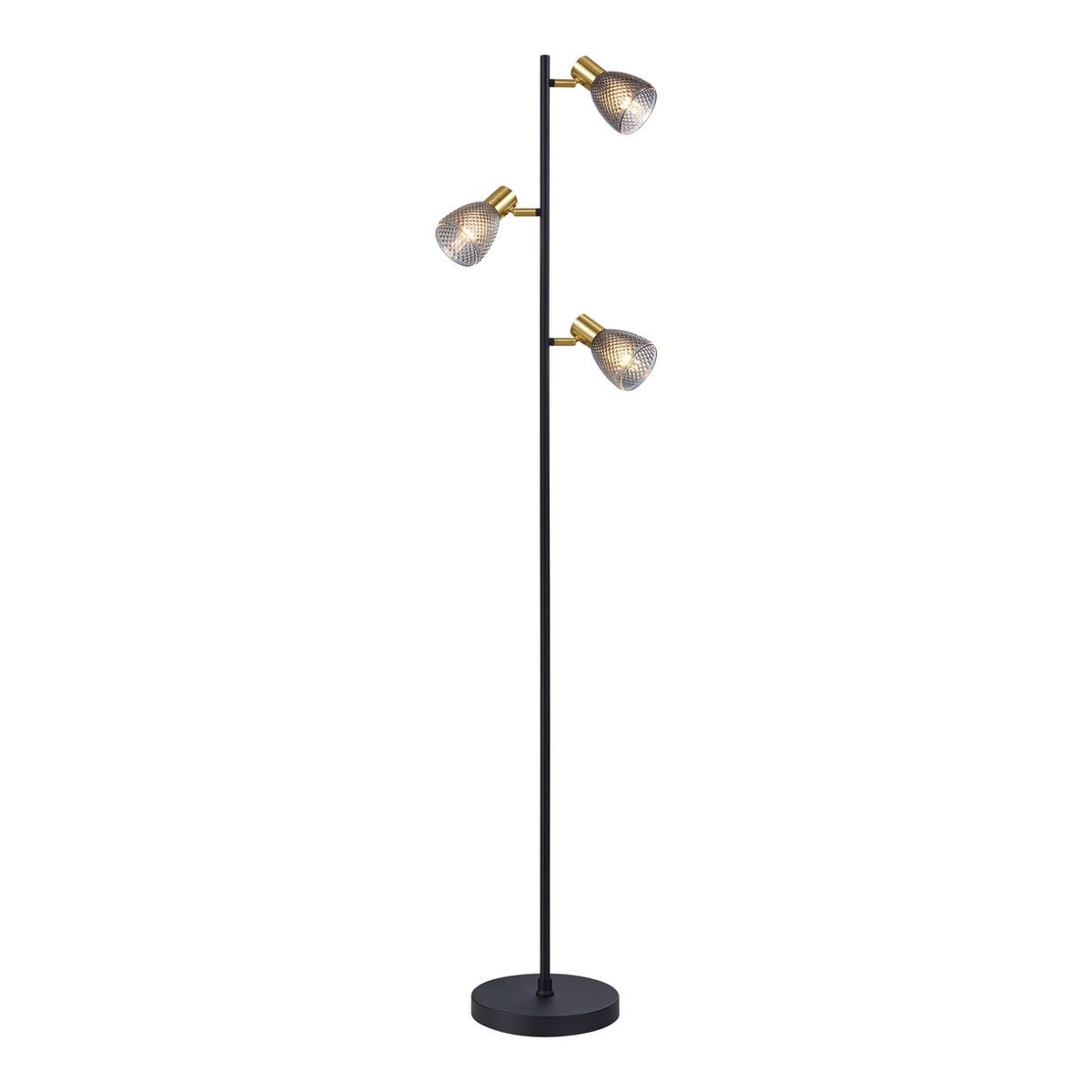 Vloerlamp Lindita 154 cm zwart metaal glas
