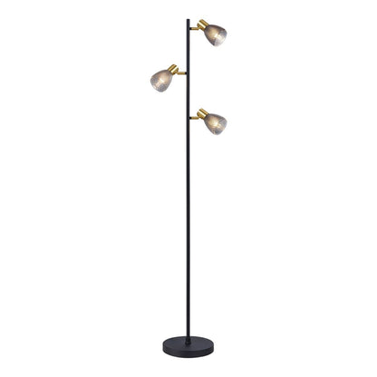 Vloerlamp Lindita 154 cm zwart metaal glas