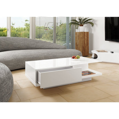 Salontafel 120x60x36 cm hoogglans wit
