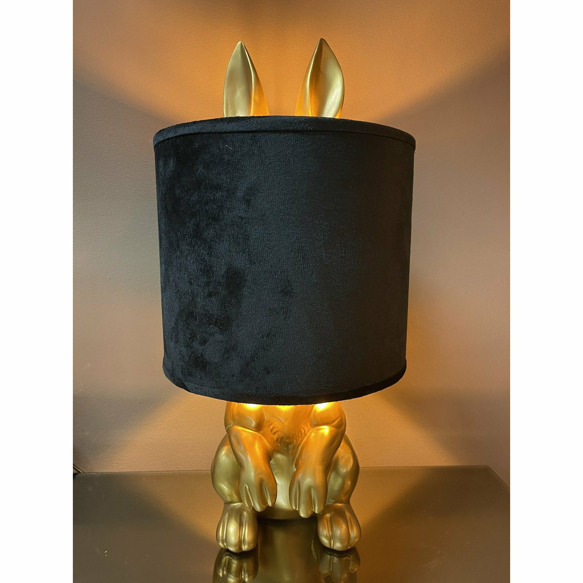 Tafellamp goud zwart 20x20x43 cm