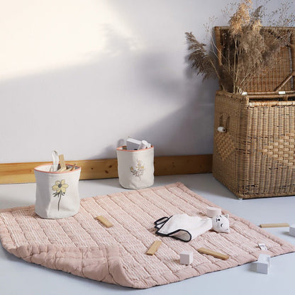 ANNA TERRACOTTA WASH M reversible baby comforter