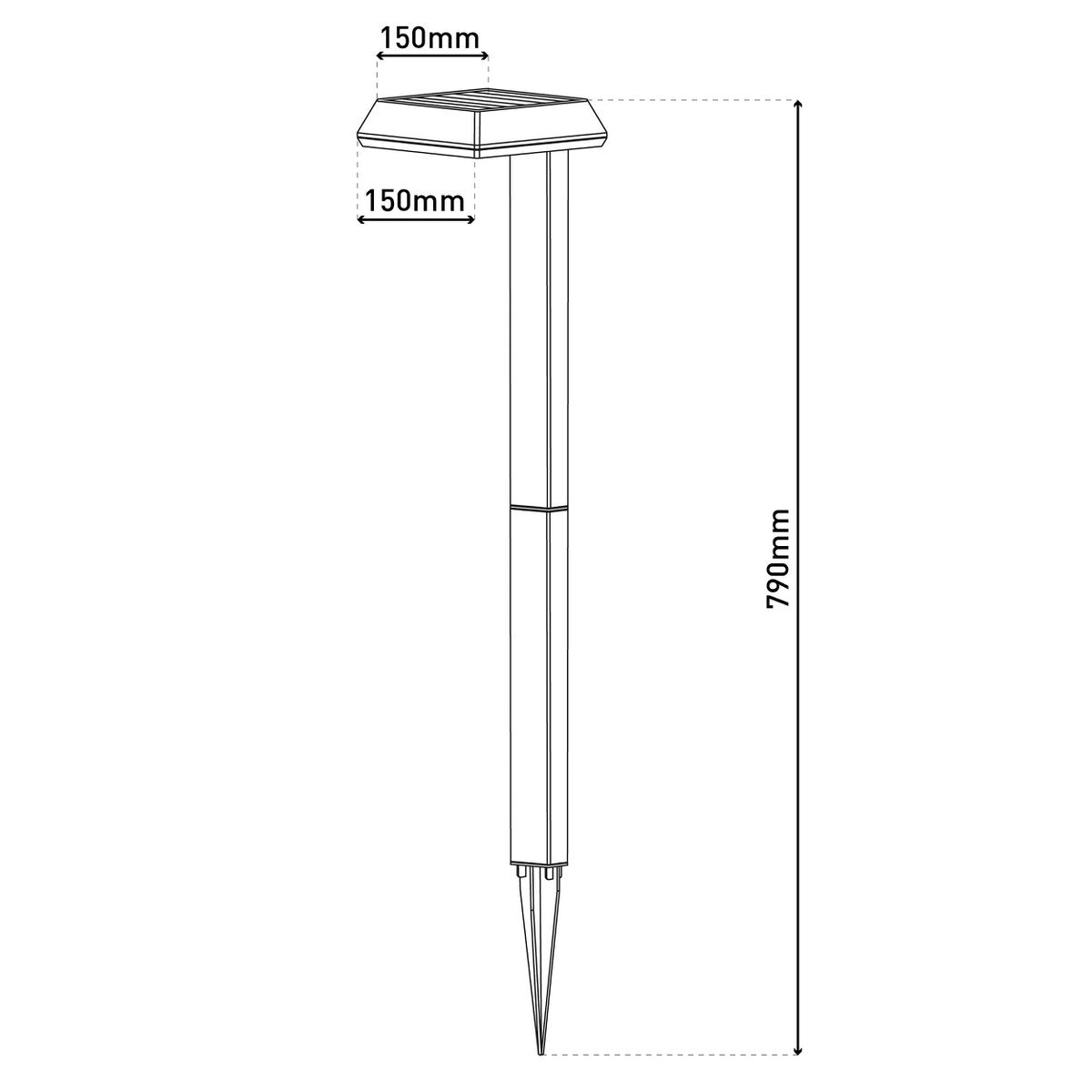 Solar Decorative Spike "Sigi", 79 cm high, plastic, black, integrated LEDs, warm white