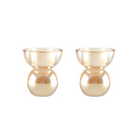 AMBER CRYSTAL CANDLE HOLDERS 7.5X7.5X8.5CM - SET OF 2