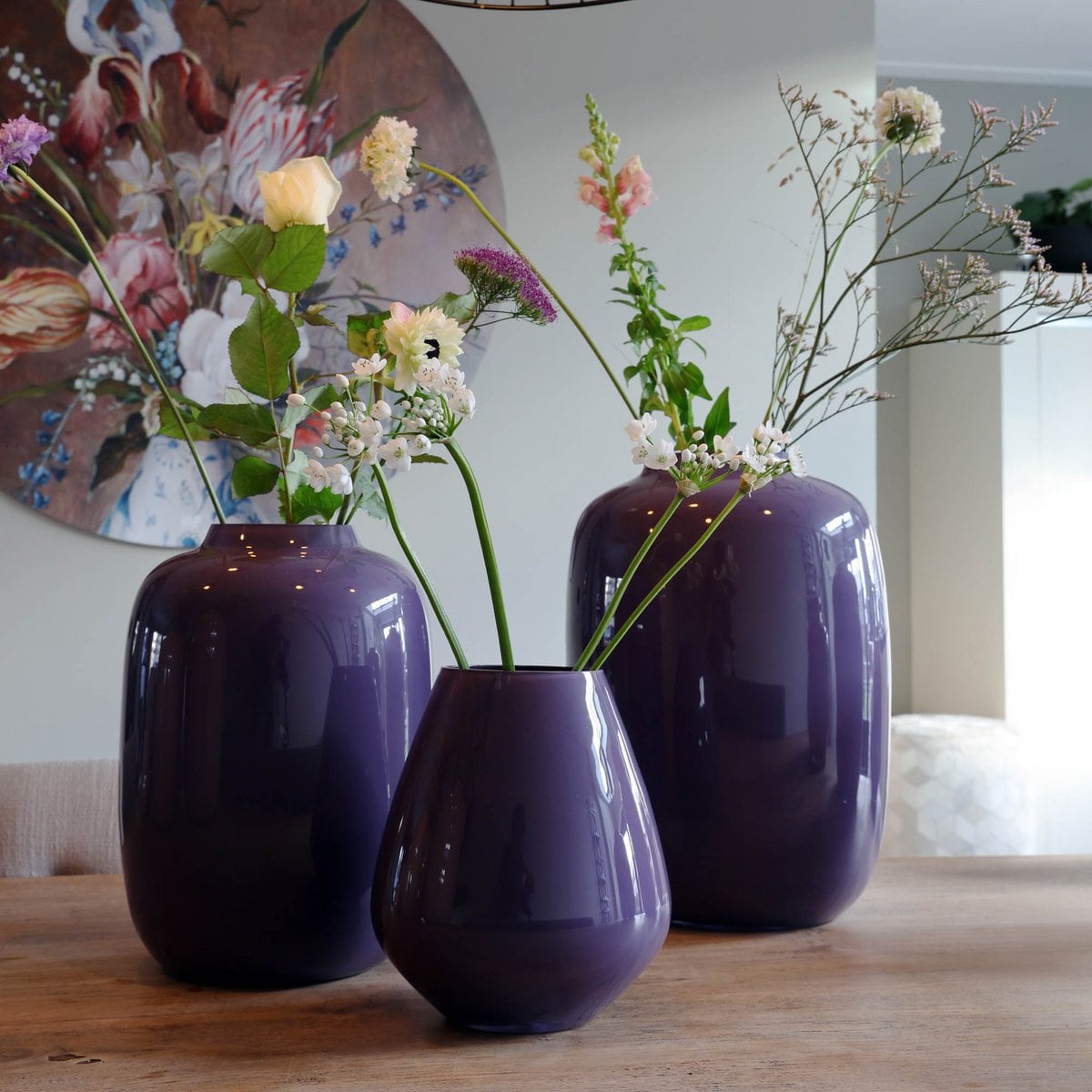 Vaas Artic M paars glas 25x35 cm
