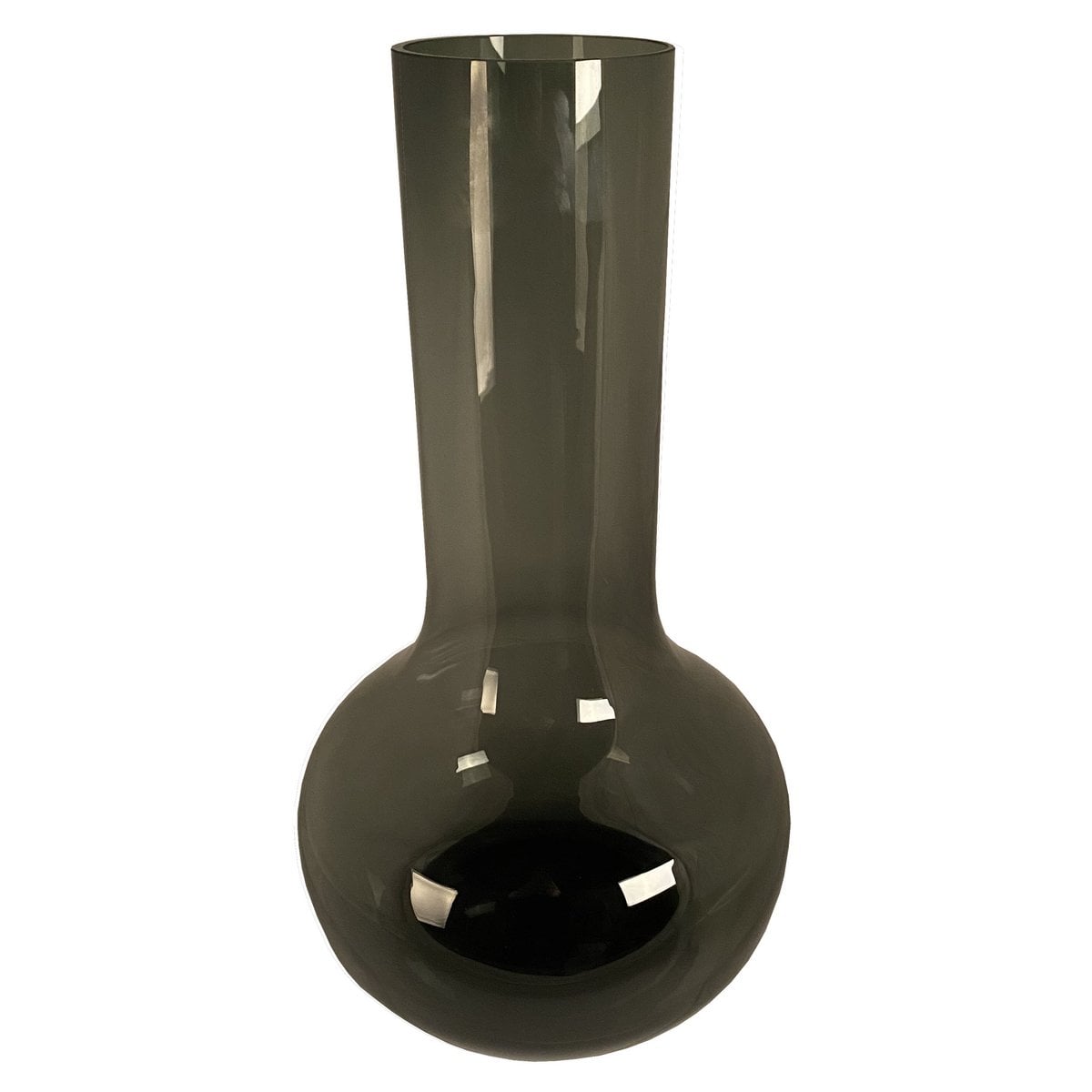 Vaas grijs glas Ø28 x H50 cm