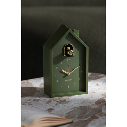 Wekker koekoek groen 12x20x15 cm plastic