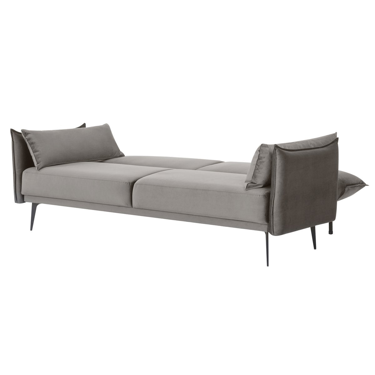 3-zits bank fluweel grijs 207x86x88 cm