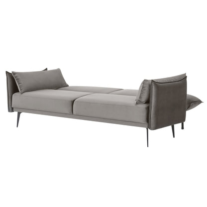 3-zits bank fluweel grijs 207x86x88 cm