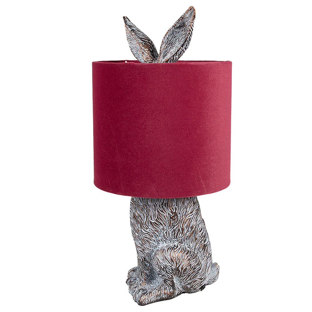 Tafellamp konijn Ø 20x43 cm bruin rood polyresin