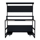Bureau zwart metaal met planken